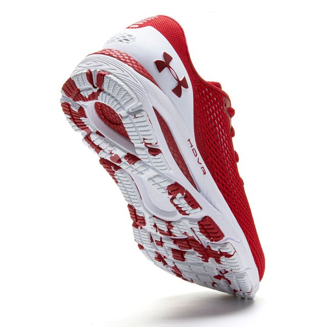 Chaussure de course Under Armour rouge Wisconsin Badgers HOVR Sonic 4 pour femme