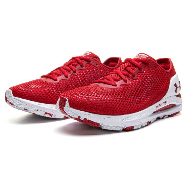 Chaussure de course Under Armour rouge Wisconsin Badgers HOVR Sonic 4 pour femme