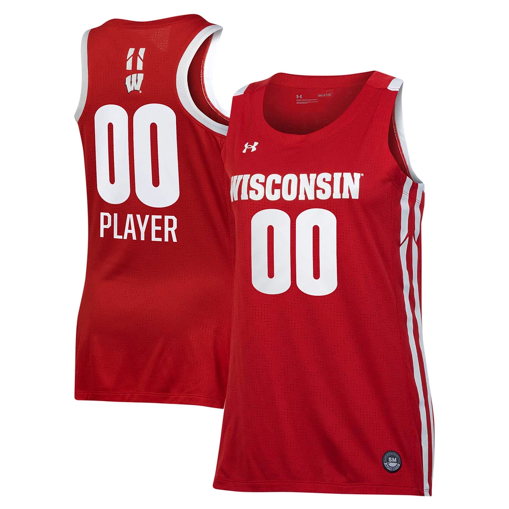 Maillot de basket-ball pour femme Under Armour Red Wisconsin Badgers Pick-A-Player NIL