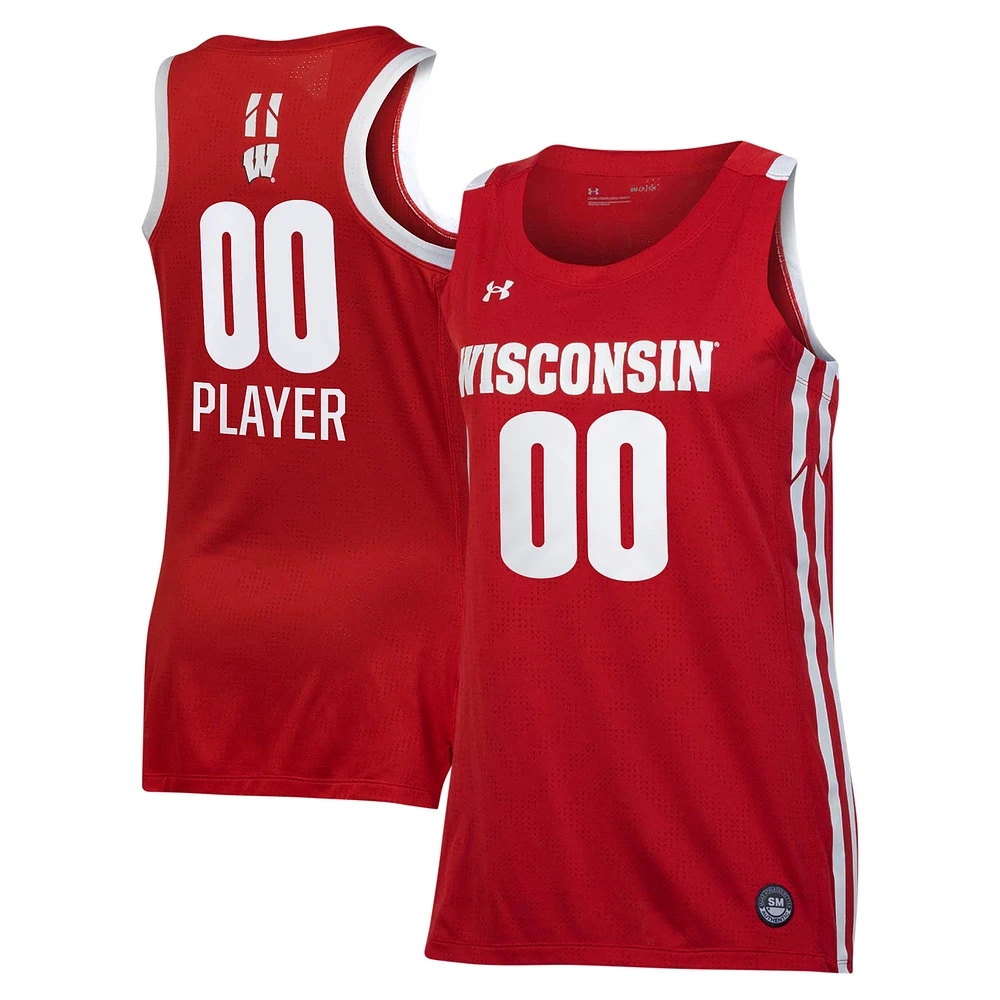 Women's Under Armour Red Wisconsin Badgers Pick-A-Player NIL Basketball Jersey