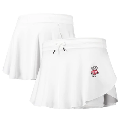 Jupe-short souple Gameday Split pour femme Under Armour Wisconsin Badgers blanche