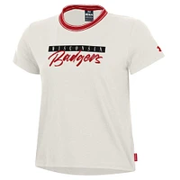 T-shirt emblématique blanc Wisconsin Badgers d'Under Armour pour femme