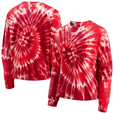 Wisconsin Badgers WEAR by Erin Andrews Women's Team Tie-Dye Long Sleeve T-Shirt - Red