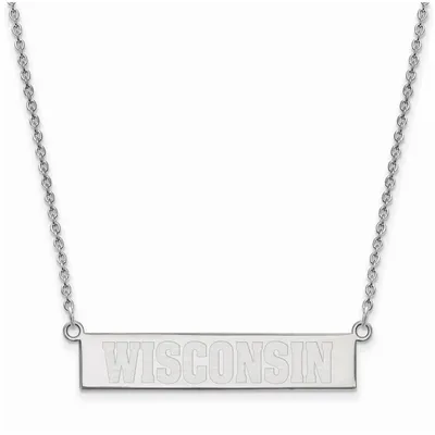 Wisconsin Badgers Women's Sterling Silver Small Bar Necklace