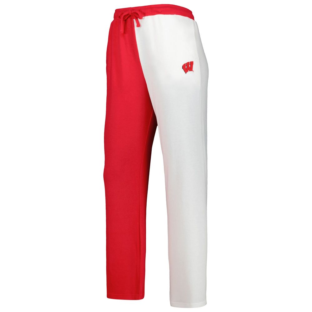 Women's ZooZatz Red/White Wisconsin Badgers Colorblock Cozy Tri-Blend Lounge Pants