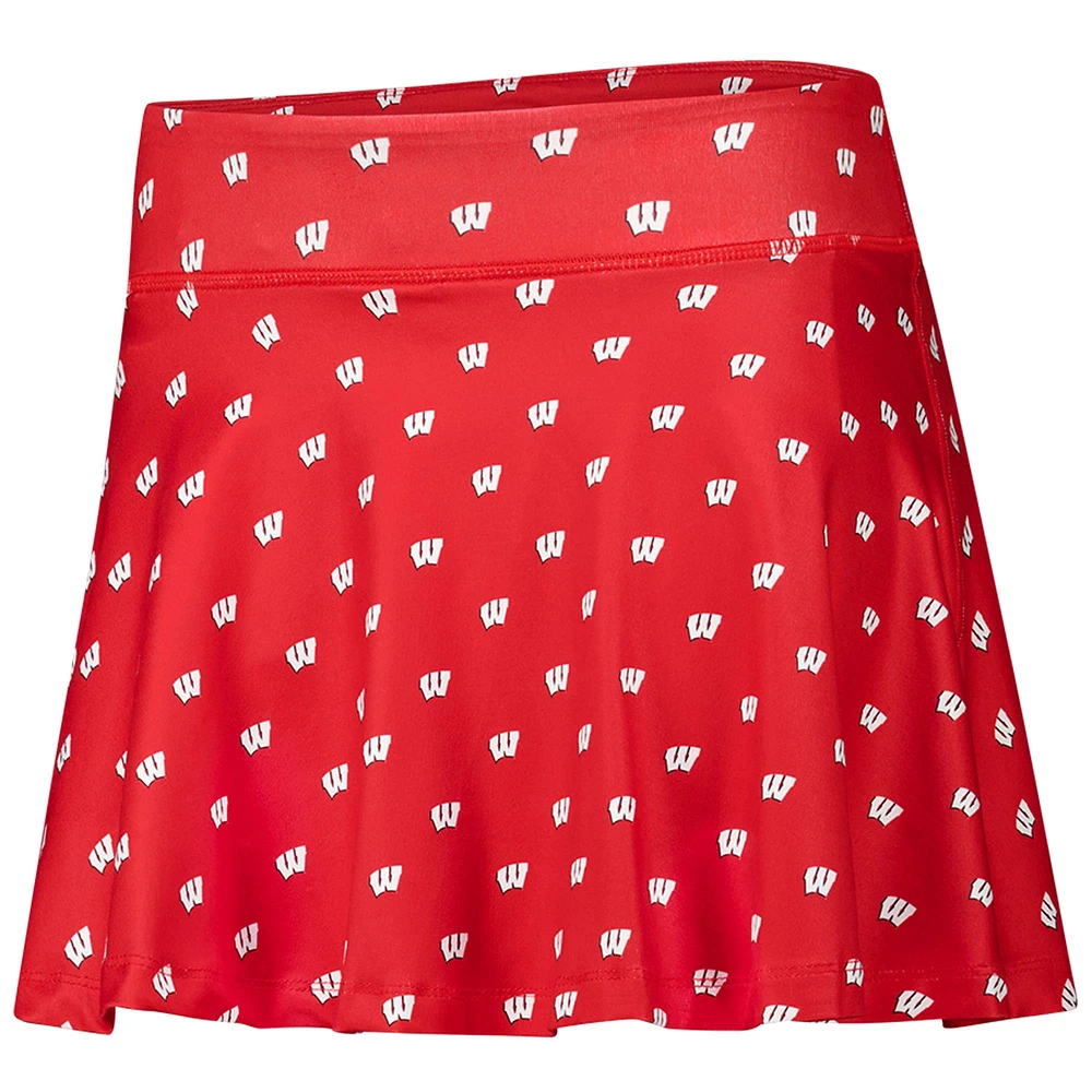 Women's ZooZatz Red Wisconsin Badgers Allover Print Flowy Skort