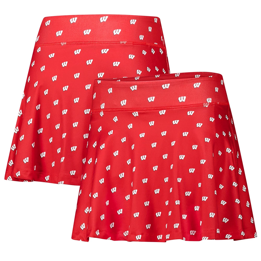 Women's ZooZatz Red Wisconsin Badgers Allover Print Flowy Skort