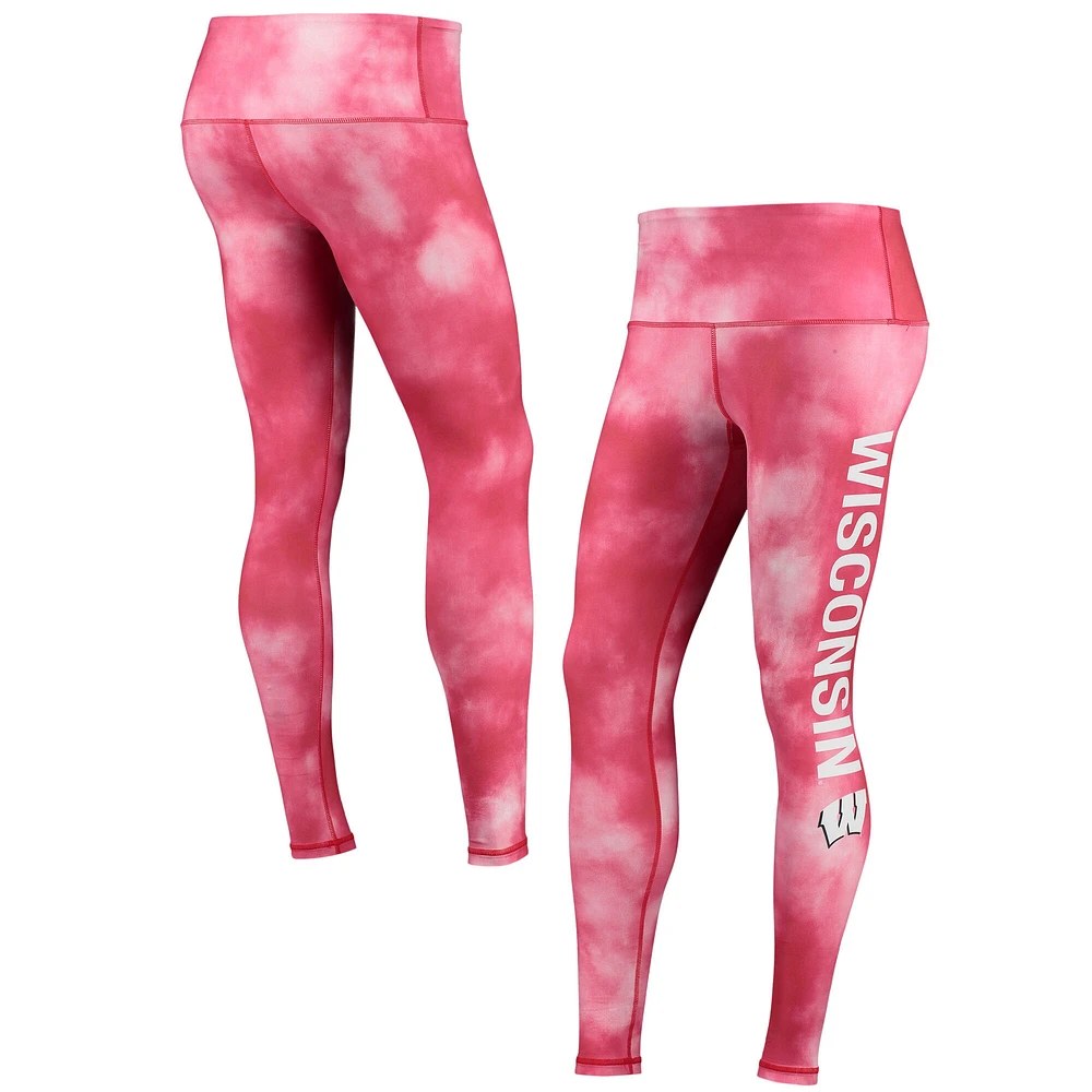 Legging ZooZatz Wisconsin Badgers Cloud Dye Mist rouge pour femme