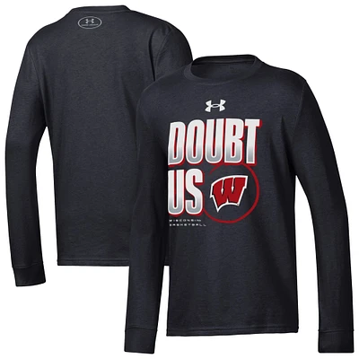 Youth Under Armour  Black Wisconsin Badgers March Madness Unity Long Sleeve T-Shirt
