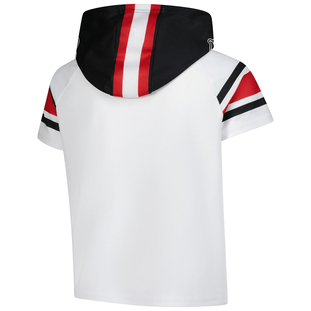 Youth Under Armour  White Wisconsin Badgers ArmourFuse Jersey Raglan Hooded T-Shirt