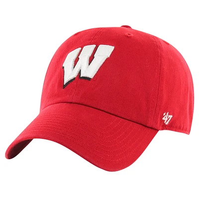 Casquette réglable pour jeunes '47 Red Wisconsin Badgers Clean Up