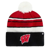 Bonnet en tricot à revers avec pompon pour jeunes de l'équipe Peewee des Wisconsin Badgers de 1947