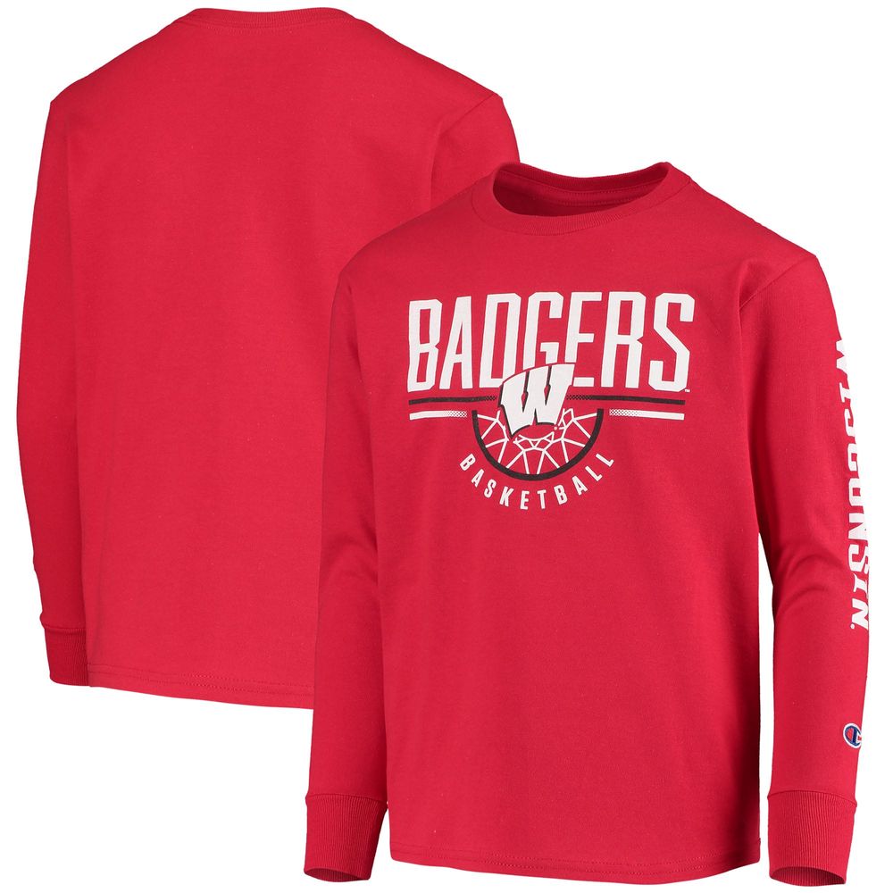 Youth Champion Red Wisconsin Badgers Basketball Long Sleeve T-Shirt