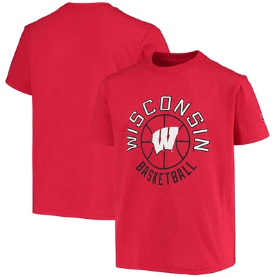 T-shirt de basket-ball champion rouge Wisconsin Badgers pour jeunes