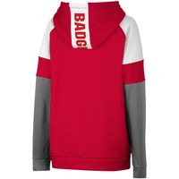 Youth Colosseum Red Wisconsin Badgers Colorblock Raglan Pullover Hoodie