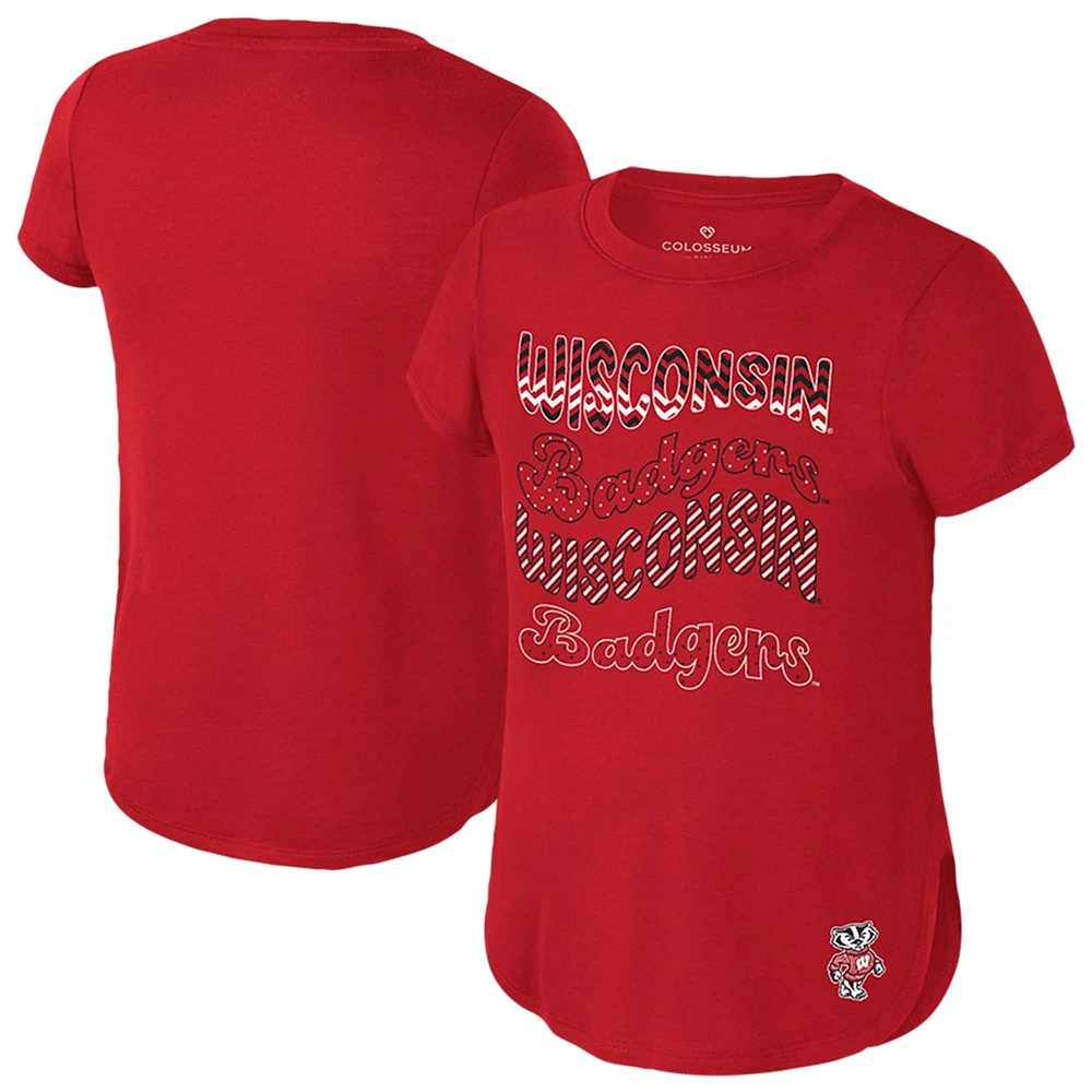 T-shirt rouge Rogan des Wisconsin Badgers du Colisée pour jeunes