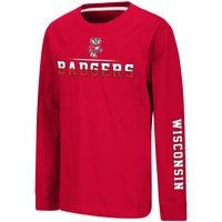 Youth Colosseum Red Wisconsin Badgers Two-Hit Long Sleeve T-Shirt