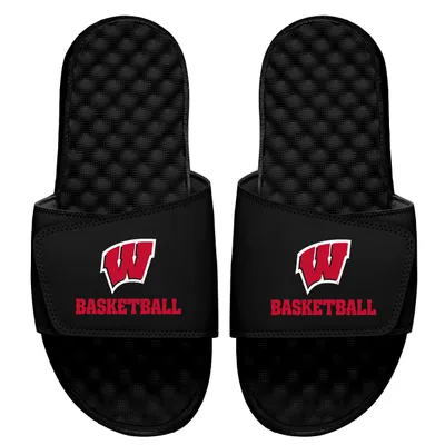 Wisconsin Badgers ISlide Youth Basketball Slide Sandals - Black