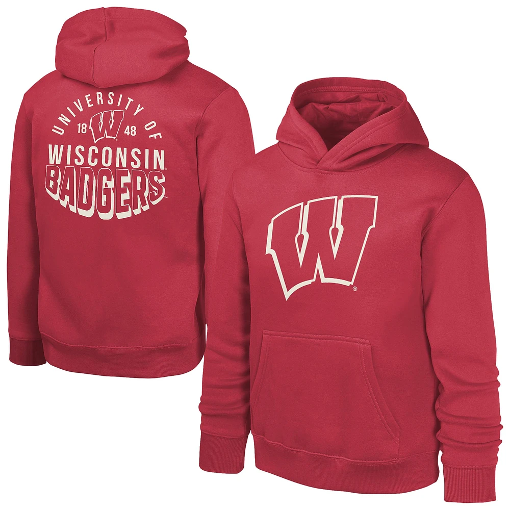 Sweat à capuche en polaire avec bannière de l'équipe des Wisconsin Badgers pour jeunes