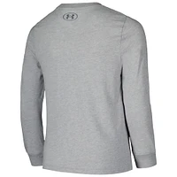 Youth Under Armour Heather Gray Wisconsin Badgers Performance Long Sleeve T-Shirt