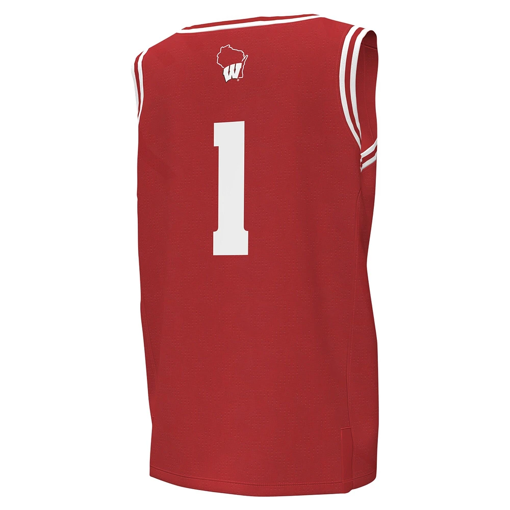 Maillot de basket-ball réplique pour jeunes Under Armour #1 des Badgers du Wisconsin, rouge