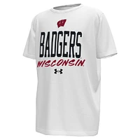 Youth Under Armour White/Red Wisconsin Badgers Gameday T-Shirt