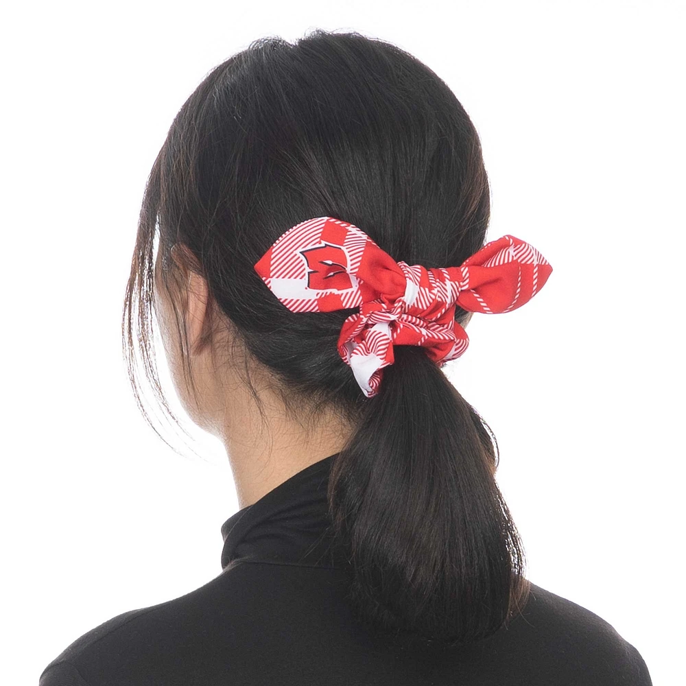 ZooZatz Wisconsin Badgers Plaid Scrunchie with Bow