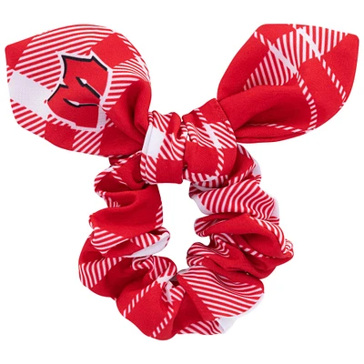 ZooZatz Wisconsin Badgers Plaid Scrunchie with Bow