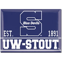 Aimant de réfrigérateur WinCraft Wisconsin Stout Blue Devils 2,5'' x 3,5''