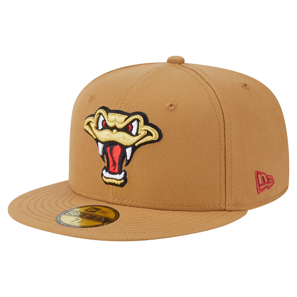Men's New Era  Khaki Wisconsin Timber Rattlers Authentic Collection 59FIFTY Fitted Hat