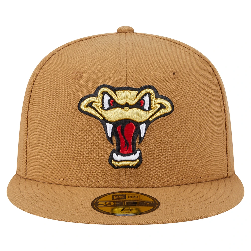 Men's New Era  Khaki Wisconsin Timber Rattlers Authentic Collection 59FIFTY Fitted Hat