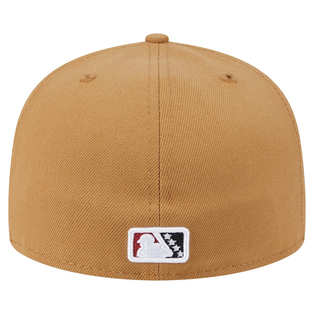 Men's New Era  Khaki Wisconsin Timber Rattlers Authentic Collection 59FIFTY Fitted Hat