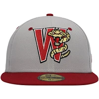Men's New Era Gray Wisconsin Timber Rattlers Authentic Collection Road 59FIFTY Fitted Hat