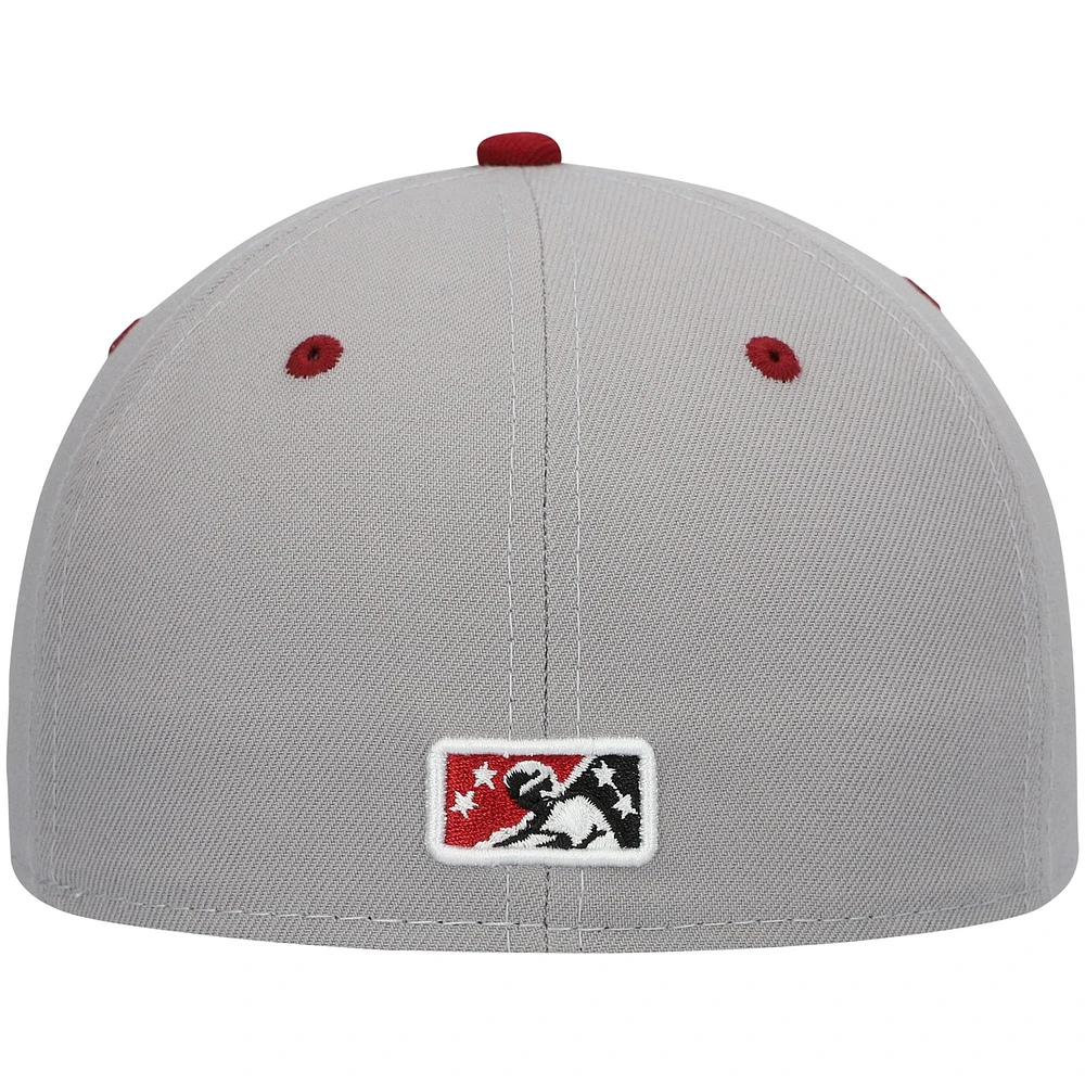 Men's New Era Gray Wisconsin Timber Rattlers Authentic Collection Road 59FIFTY Fitted Hat