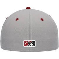 Men's New Era Gray Wisconsin Timber Rattlers Authentic Collection Road 59FIFTY Fitted Hat