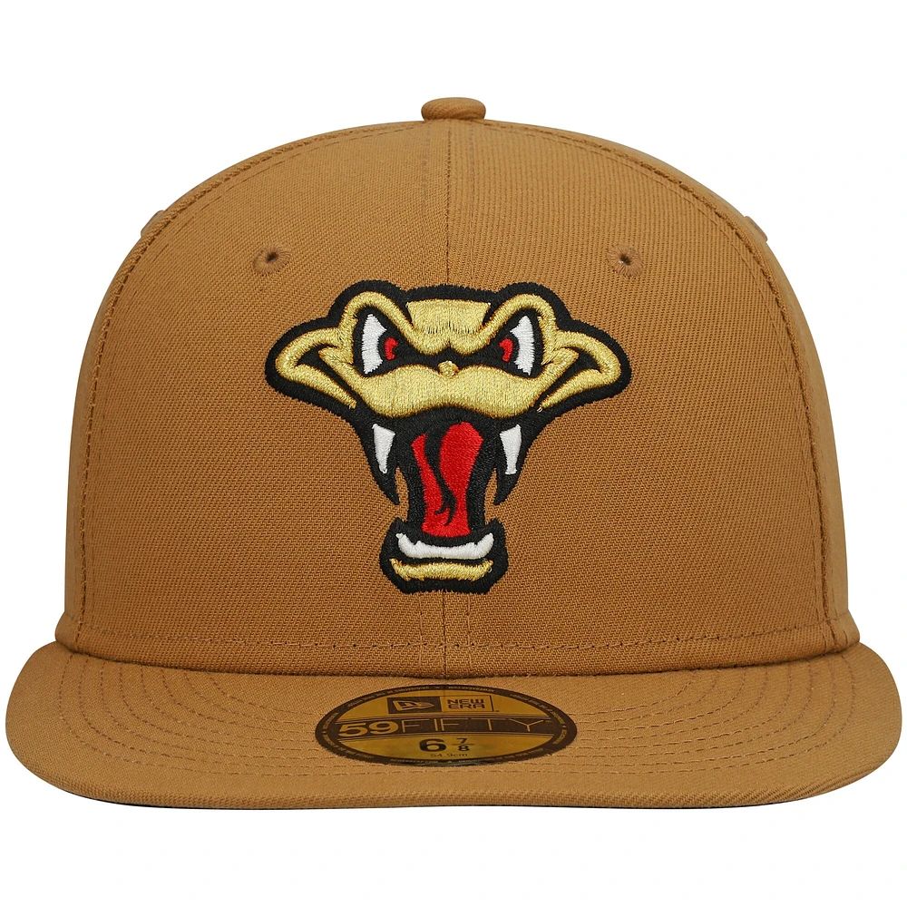 Men's New Era Natural Wisconsin Timber Rattlers Authentic Collection Team Alternate 59FIFTY Fitted Hat