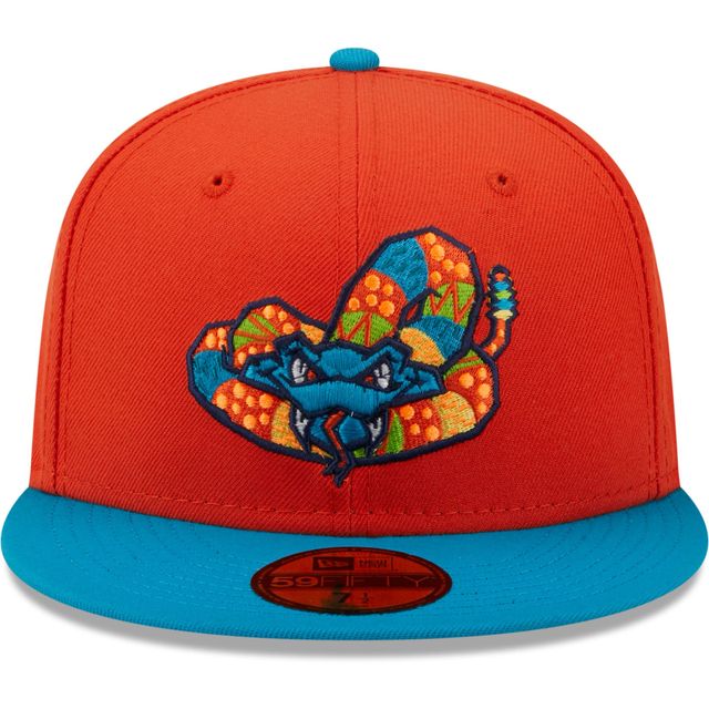 Casquette ajustée 59FIFTY Cascabeles De Wisconsin Copa La Diversion New Era orange/bleu sarcelle pour homme