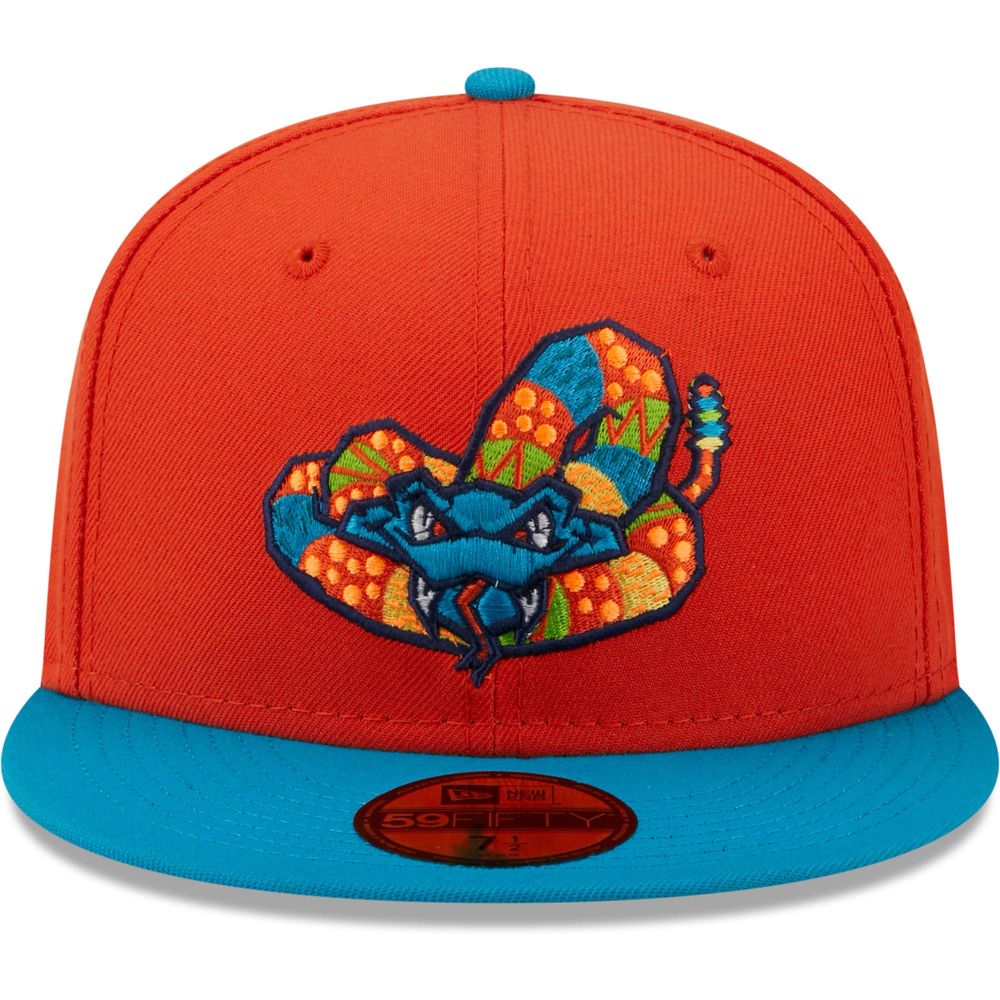 Men's New Era Orange/Teal Cascabeles De Wisconsin Copa La Diversion 59FIFTY Fitted Hat