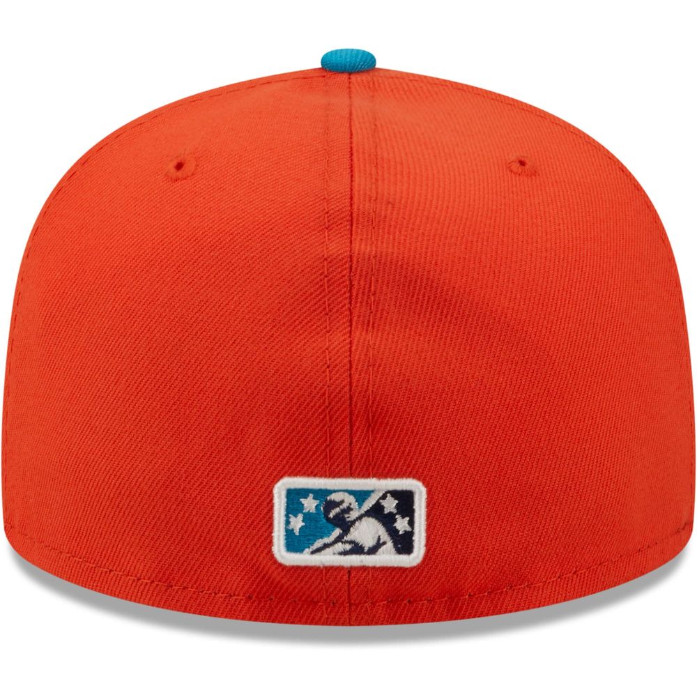 Men's New Era Orange/Teal Cascabeles De Wisconsin Copa La Diversion 59FIFTY Fitted Hat