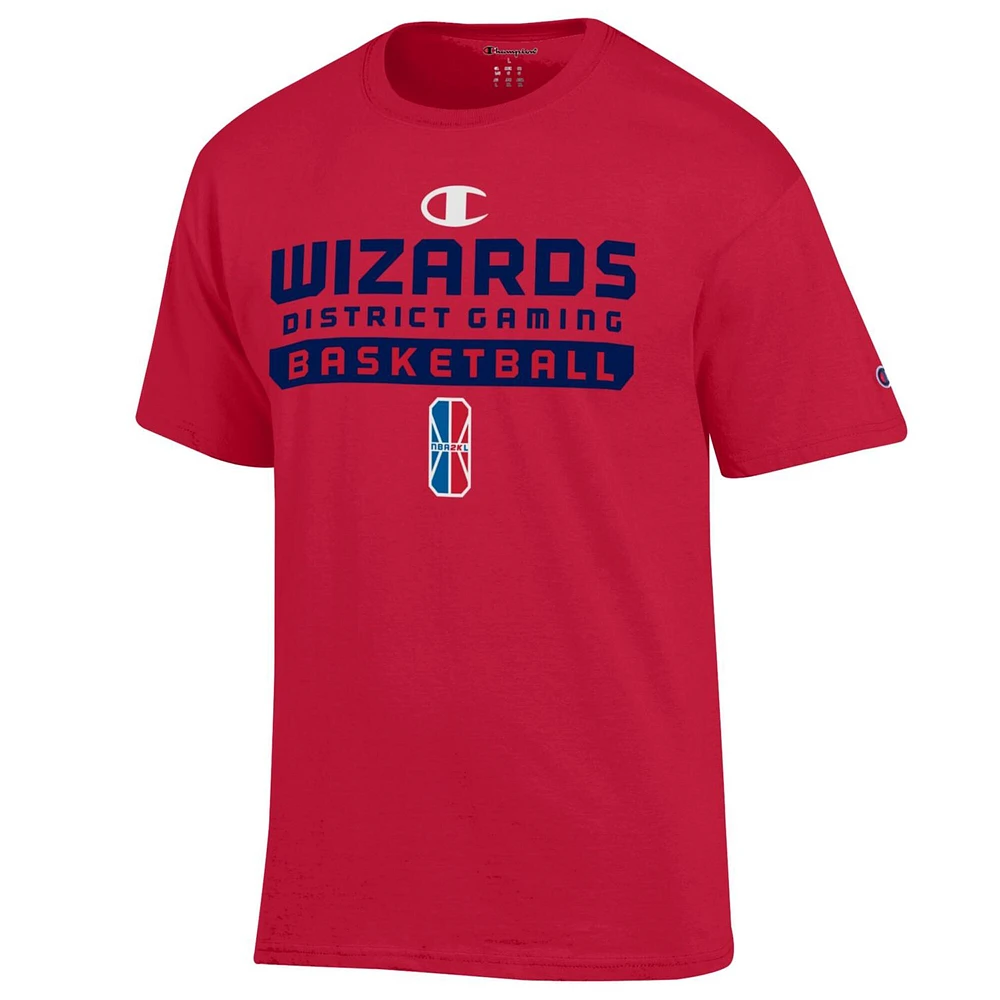 T-shirt unisexe Champion Red Wizards District Gaming On-Court 2K League Authentic Practice