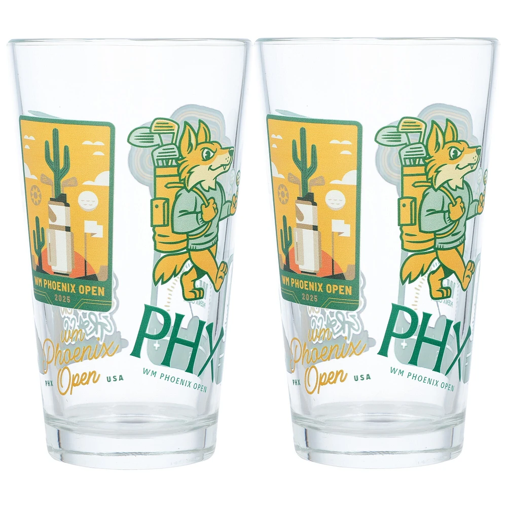  2025 WM Phoenix Open Scatter Print Pint Glass 2-Pack Set