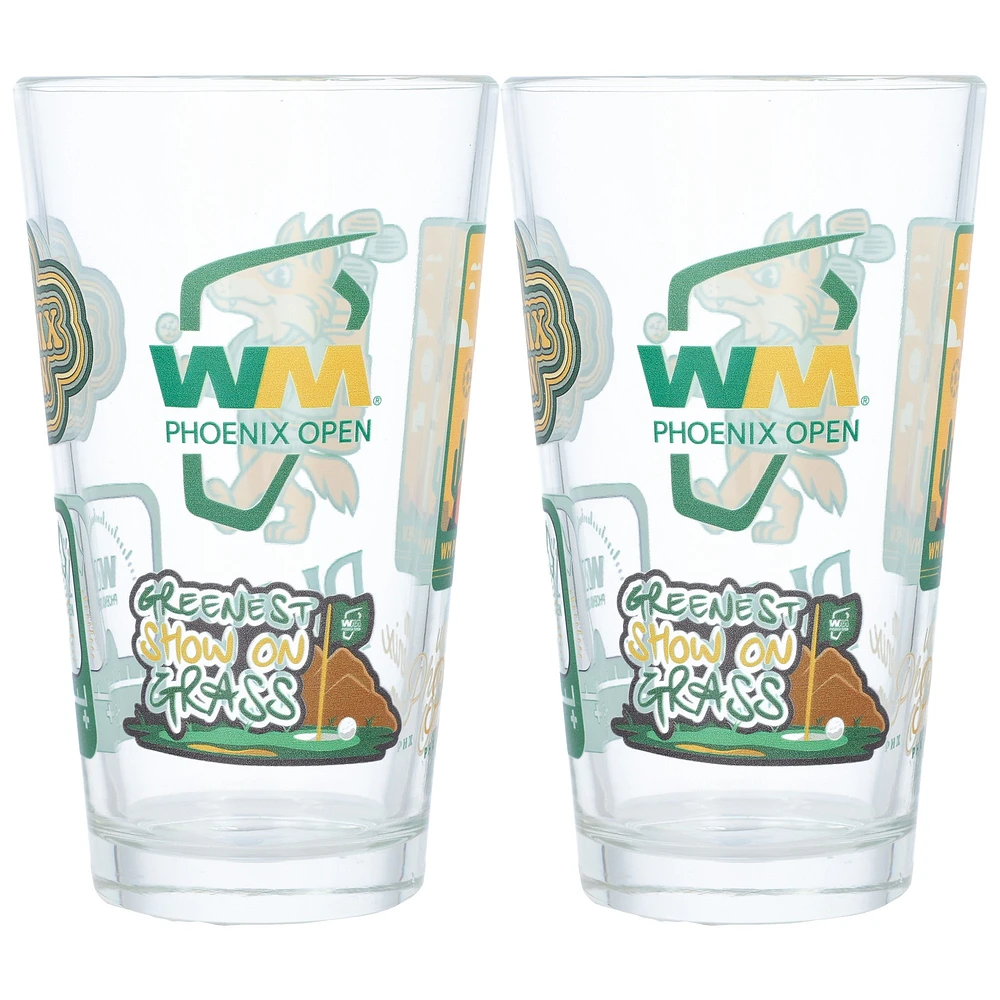 2025 WM Phoenix Open Scatter Print Pint Glass 2-Pack Set