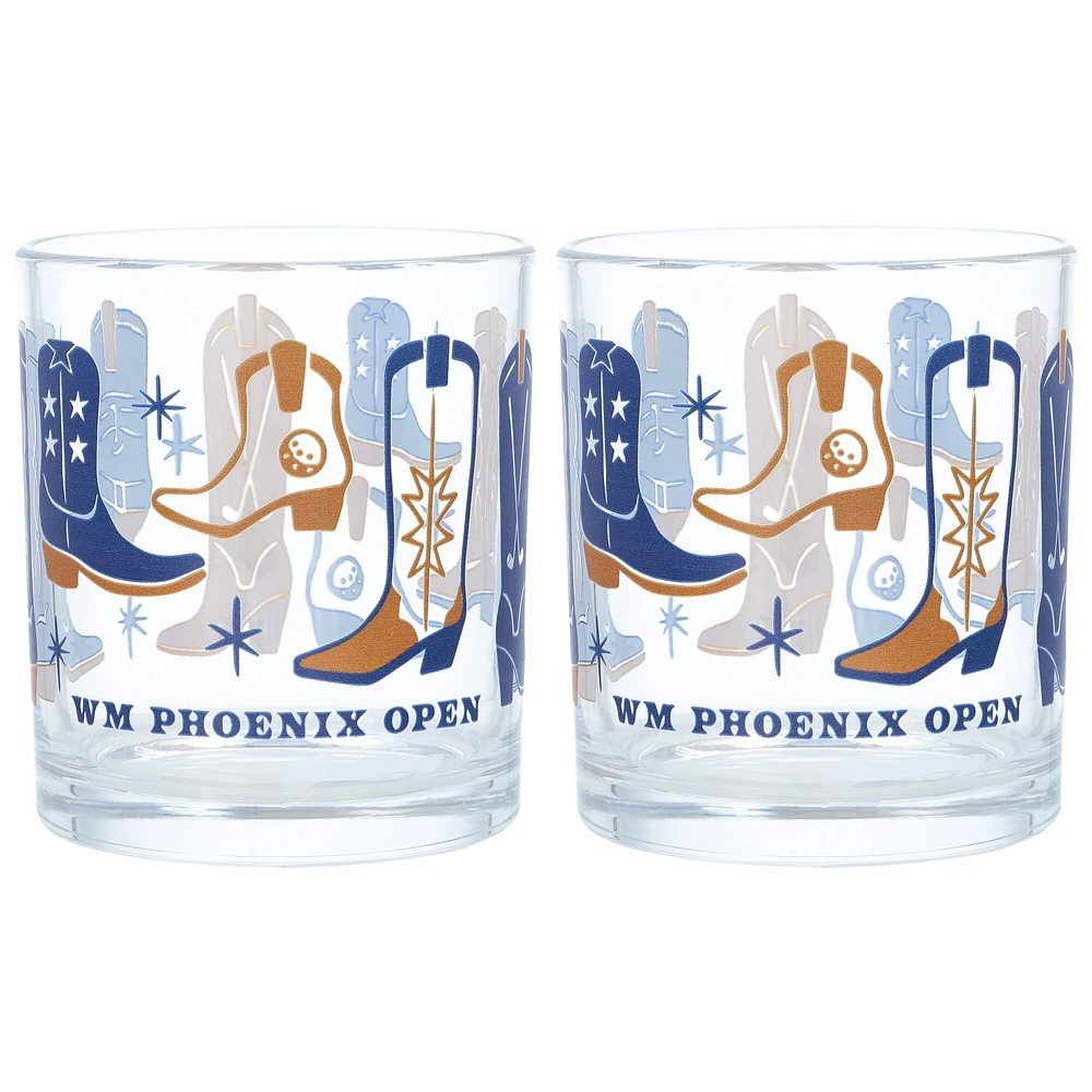 Lot de 2 verres à whisky bleus Phoenix Open 2025 WM