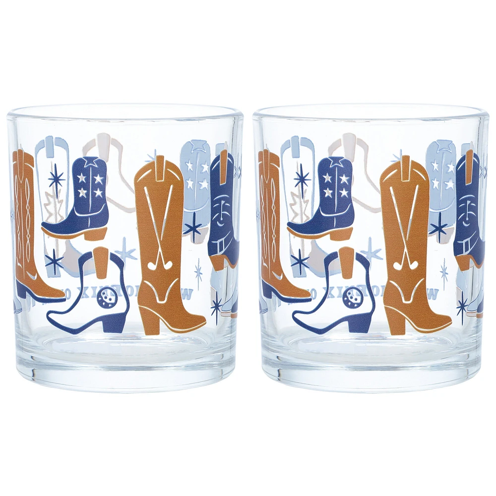 Lot de 2 verres à whisky bleus Phoenix Open 2025 WM
