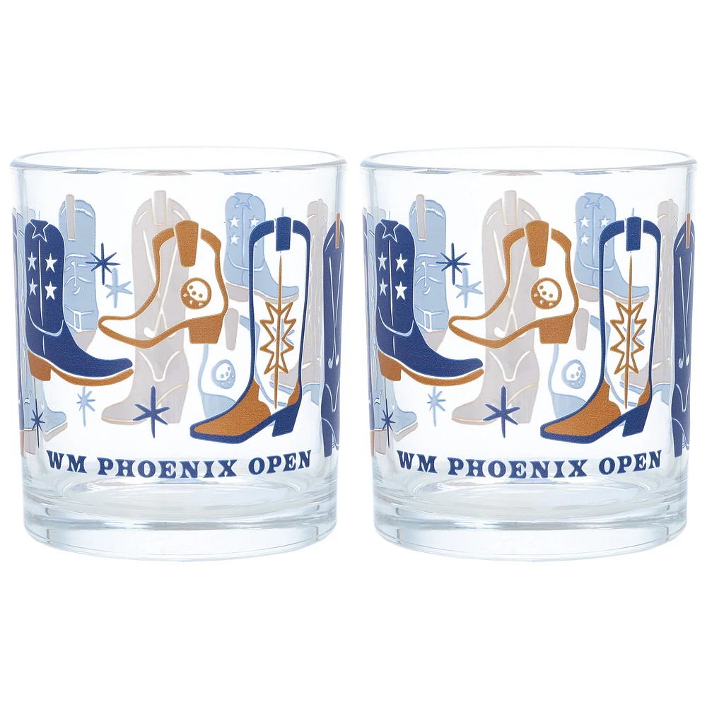 Lot de 2 verres à whisky bleus Phoenix Open 2025 WM