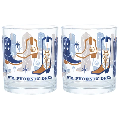 Lot de 2 verres à whisky bleus Phoenix Open 2025 WM
