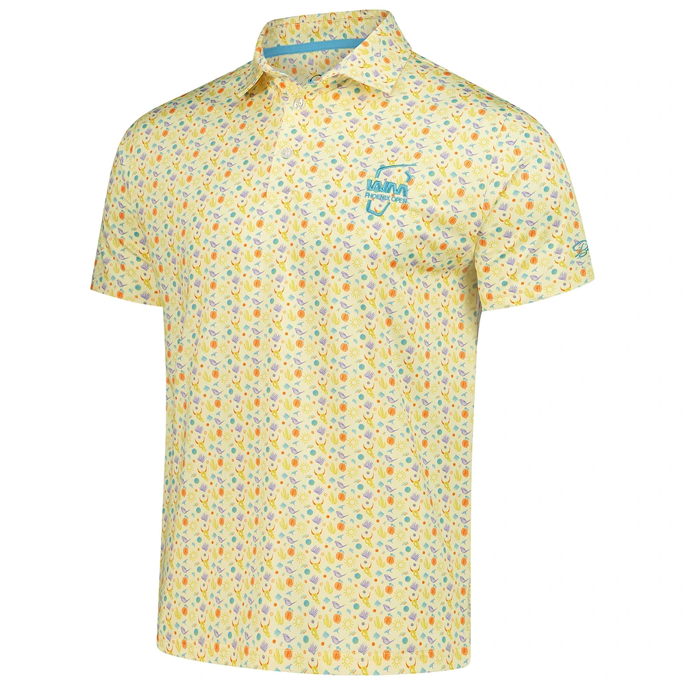 Polo de golf pour homme Barstool Jaune WM Phoenix Open Cactus