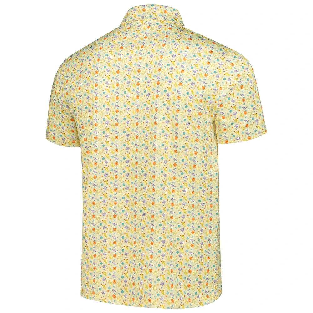 Polo de golf pour homme Barstool Jaune WM Phoenix Open Cactus