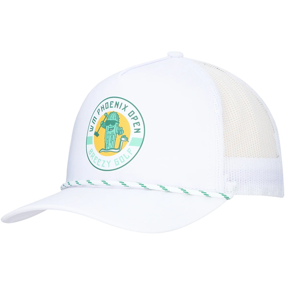 Men's Breezy Golf  White WM Phoenix Open Rope Meshback Adjustable Hat