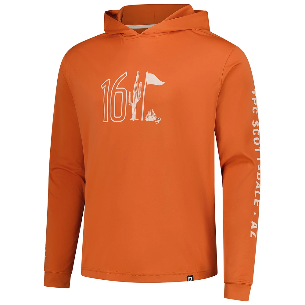 Men's FootJoy  Orange 2025 WM Phoenix Open 16 Pullover Hoodie